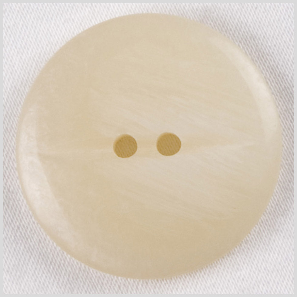 Plastic 2-Hole Button - 36L/23mm - Ivory Low Convex