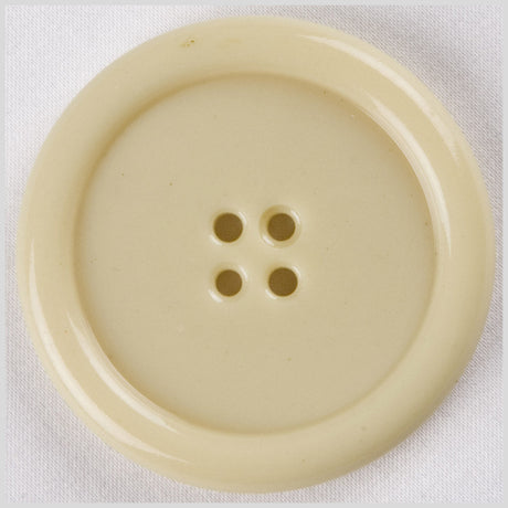 Faded Bone Time Shaped Rim 4-Hole Plastic Button - 66L/42mm