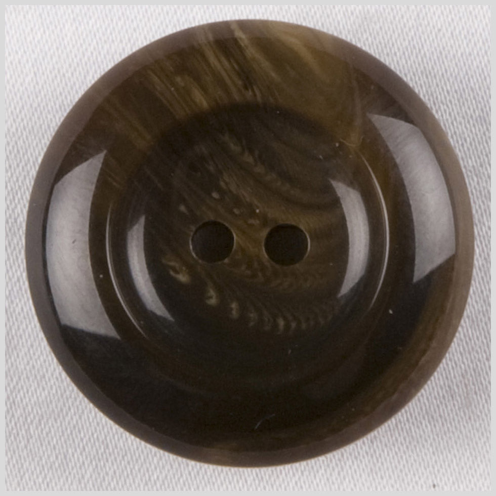 Plastic 2-Hole Button - 40L/25.5mm - Dark Brown and Taupe Swirls