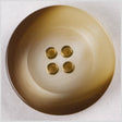 Plastic 4-Hole Button - 44L/28mm - Brown and Cream Swirl with Gold Metal Holes