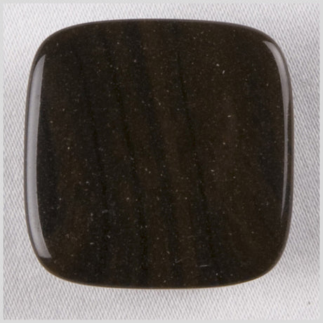 Square Plastic Shank Back Button - 28L/18mm - Black and Brown Animal Stripes and Sparkles