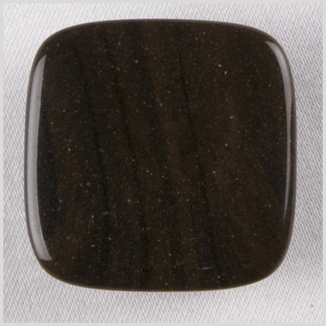 Square Plastic Shank Back Button - 28L/18mm - Black and Brown Animal Stripes and Sparkles