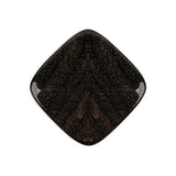 Square Plastic Shank Back Button - 42L/27mm - Black and Brown Animal Stripes and Sparkles