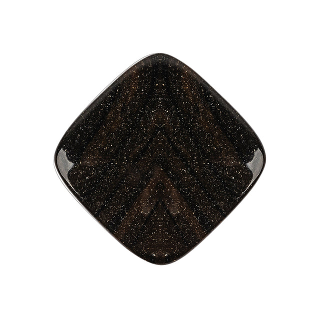 Square Plastic Shank Back Button - 42L/27mm - Black and Brown Animal Stripes and Sparkles