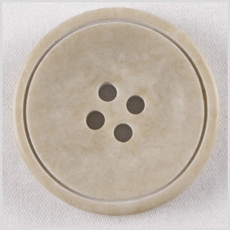 Plastic 4-Hole Button - 44L/28mm - Gray and Beige Stone-Look with Engraved Ring