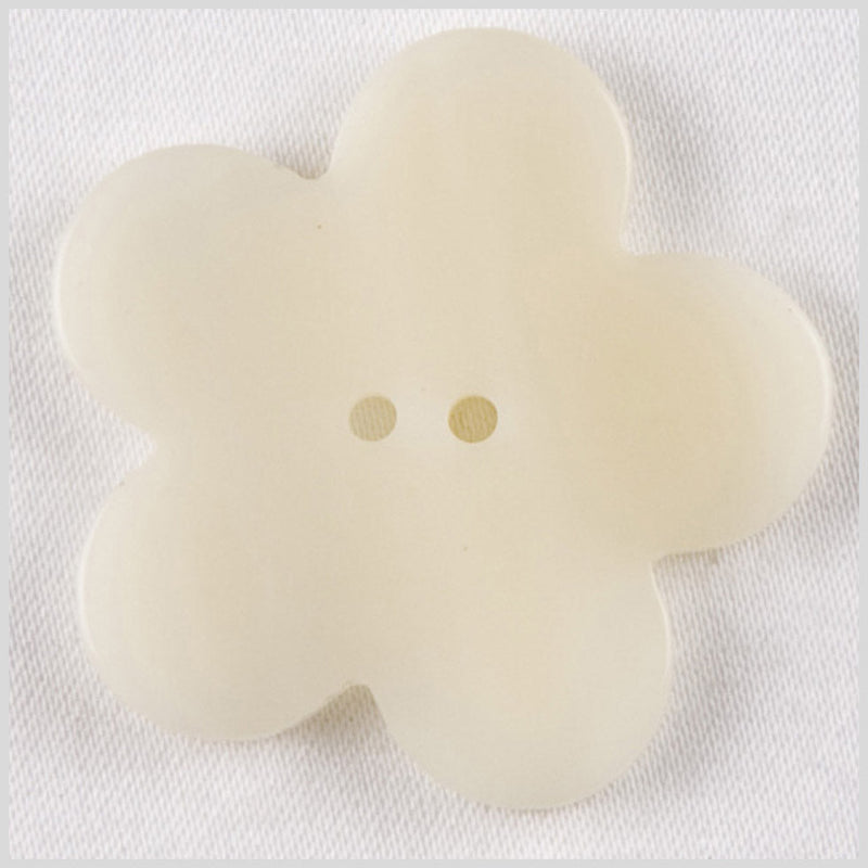 Flower-Shaped Plastic 2-Hole Button - 28L/18mm - Ivory