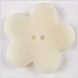 Flower-Shaped Plastic 2-Hole Button - 28L/18mm - Ivory