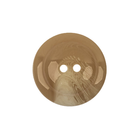 Beige and White Swirl Rolled Rim 2-Hole Plastic Button - 35L/22mm