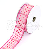 1 1/2" Wired Dippy Dots Ribbon - 10 Yards (Pink)