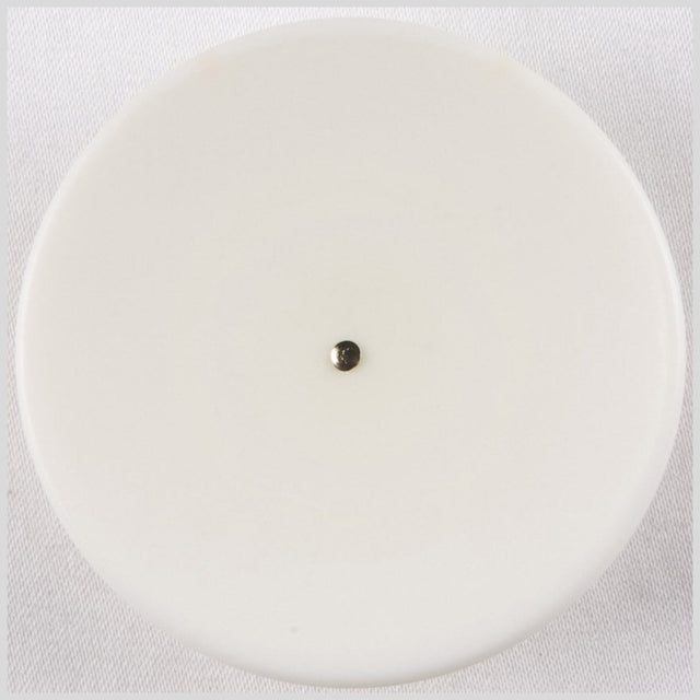 Plastic Dish Button with Metal Shank - 36L/23mm - White and Silver