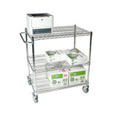 3-Tier Wire Rolling Cart 18" X 30" With Casters