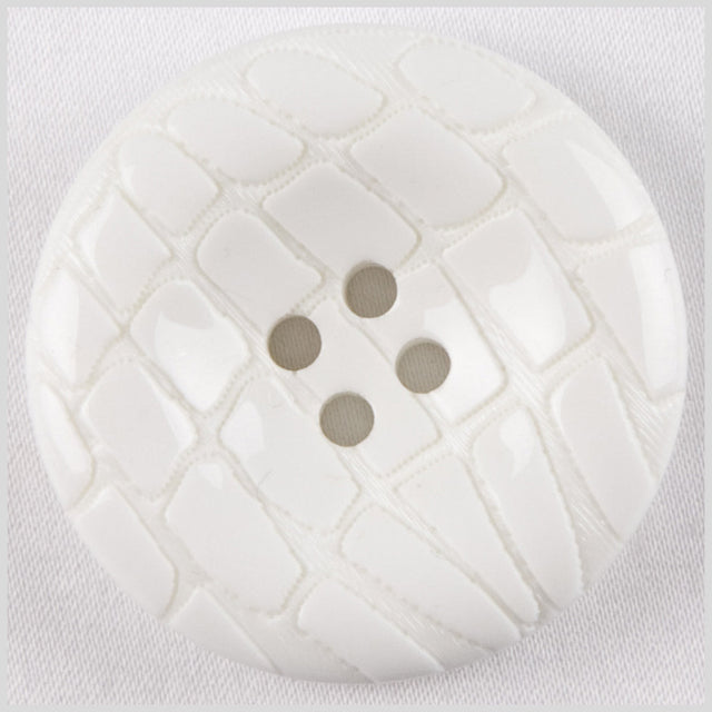 White Plastic Button - 44L/28mm