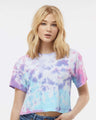 Colortone® Women's crewneck Short Sleeve Tie-Dyed Crop T-Shirt