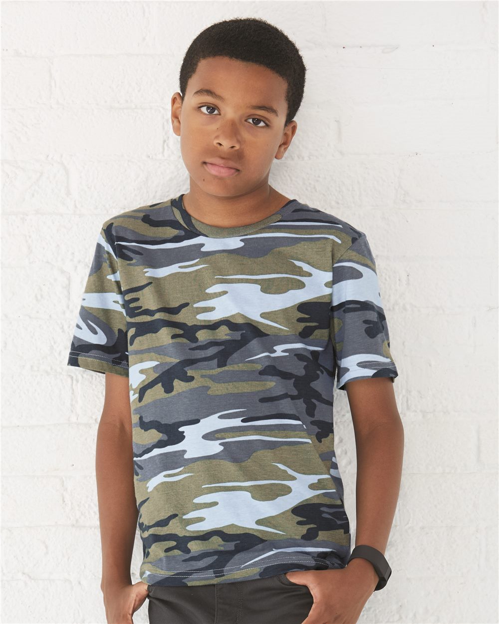 Youth Camouflage Short Sleeve Crew-Neck T-Shirt