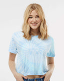 Colortone® Women's crewneck Short Sleeve Tie-Dyed Crop T-Shirt