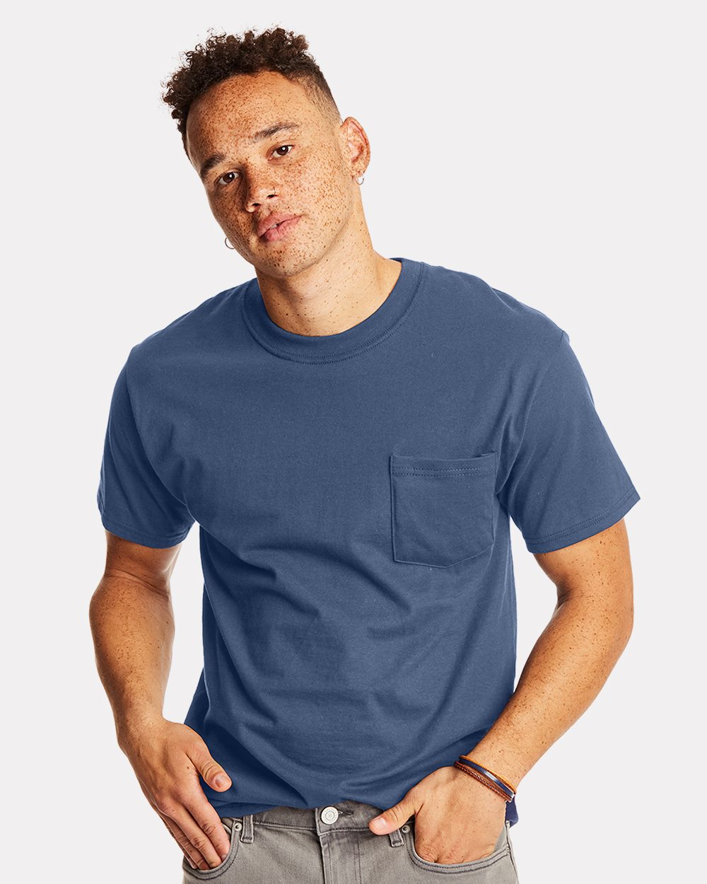 Hanes® Short Sleeve Crewneck Pocket T-Shirt