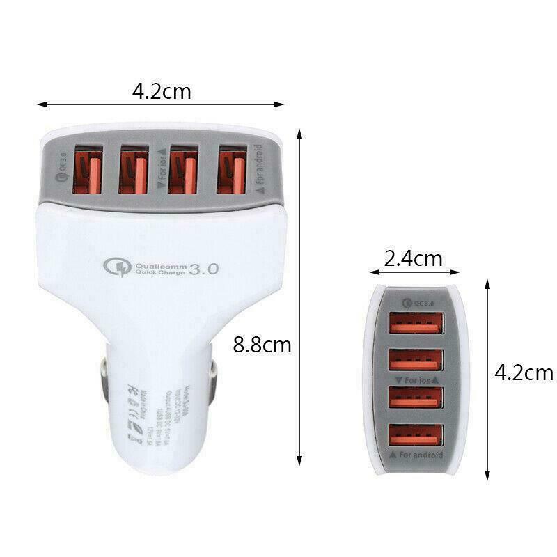 Best Fast Car Charger | Max Output 3.1A (4 USB) Car Charger | MINA® -