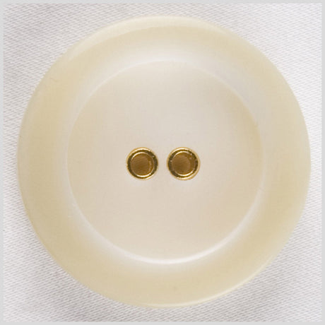 Plastic 2-Hole Button - 44L/28mm - Ivory with Gold Eyelet Holes