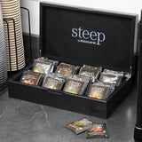 Steep by Bigelow 8 Compartment Black Tea Chest with Assorted Organic Teas