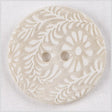 White and Natural Foilage Shell Button - 36L/23mm