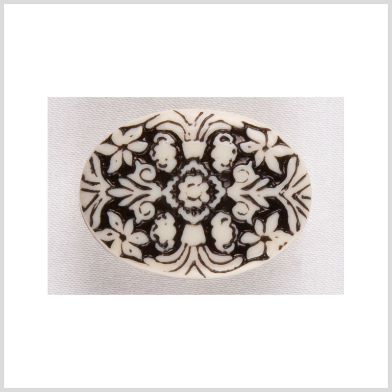 White Black Plastic Button - 28L/18mm