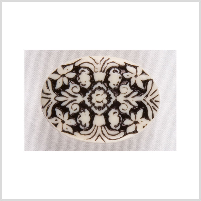 White Black Plastic Button - 28L/18mm