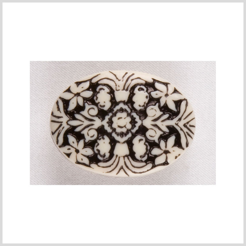 White Black Plastic Button - 36L/23mm