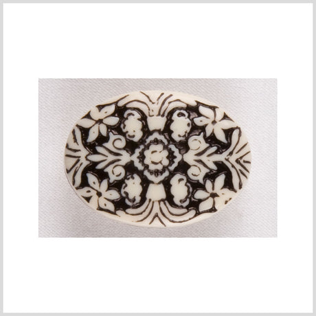 White Black Plastic Button - 36L/23mm