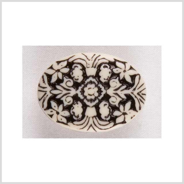 White Black Plastic Button - 36L/23mm