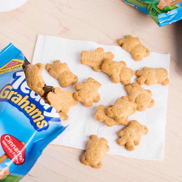 Nabisco Teddy Grahams .75 oz. Cinnamon Flavored Snack Pack - 150/Case