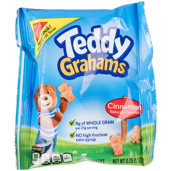 Nabisco Teddy Grahams .75 oz. Cinnamon Flavored Snack Pack - 150/Case