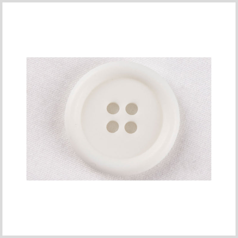 Plastic 4-Hole Button - 36L/23mm - Off White Rolled Rim