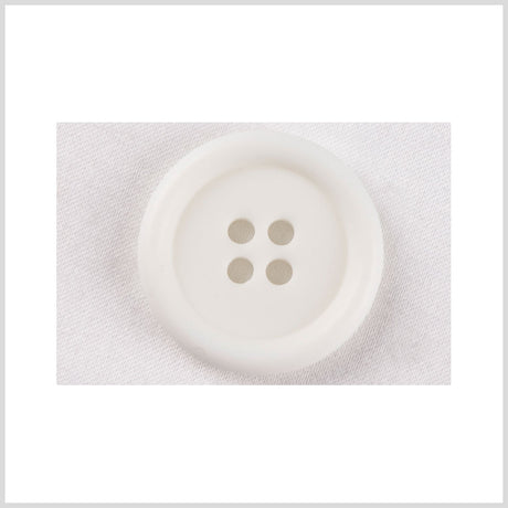 Plastic 4-Hole Button - 36L/23mm - Off White Rolled Rim