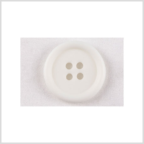Plastic 4-Hole Button - 28L/18mm - Off White Rolled Rim
