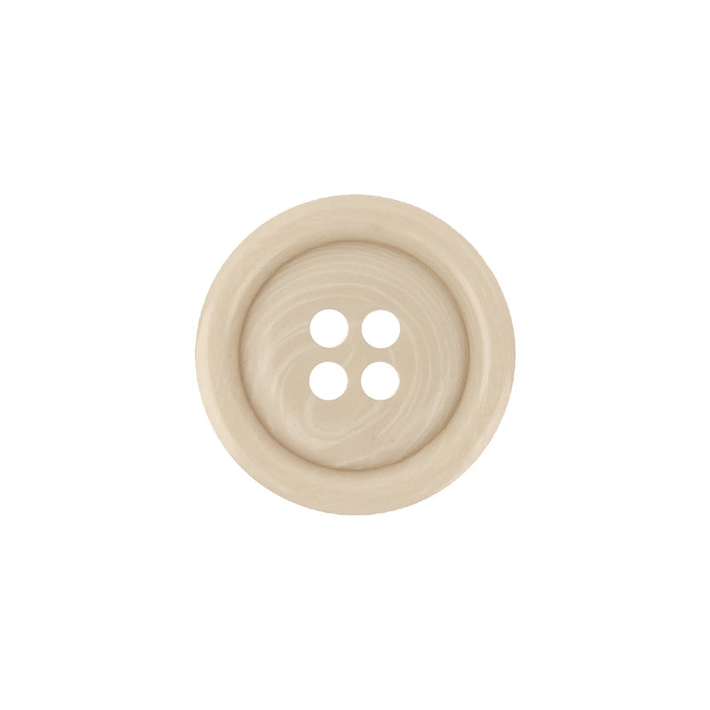 Ivory and White Tire Rim 4-Hole Plastic Button - 30L/19mm