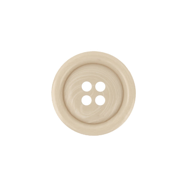 Ivory and White Tire Rim 4-Hole Plastic Button - 30L/19mm