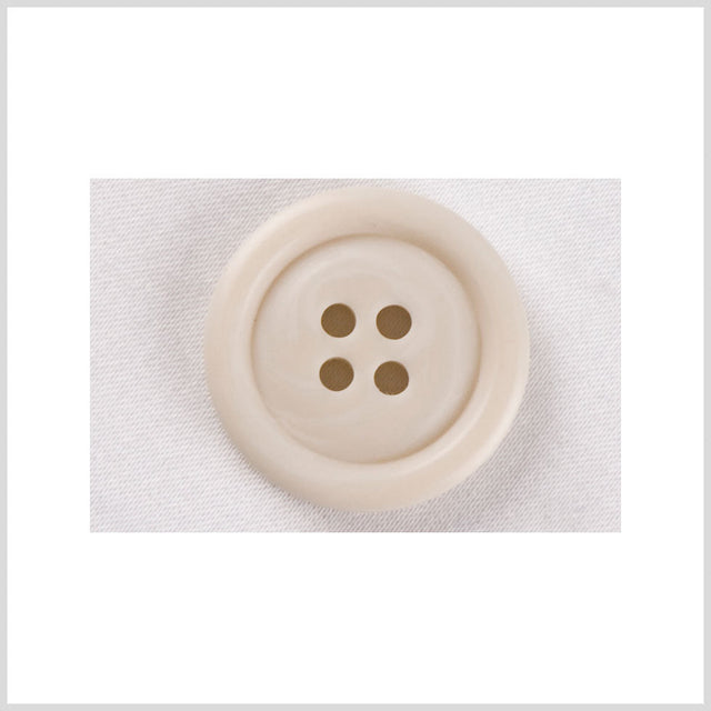 Plastic 4-Hole Button - 36L/23mm - Ivory Chunky Rolled Rim