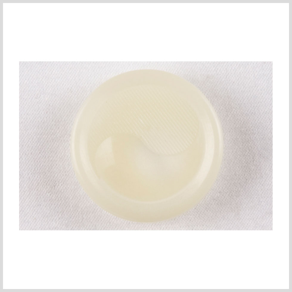 Plastic Shank Back Button - 24L/15mm - Ivory Yin Tang Textured Engraving