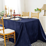 Rectangular Velvet Tablecloth 90x132 Navy Blue