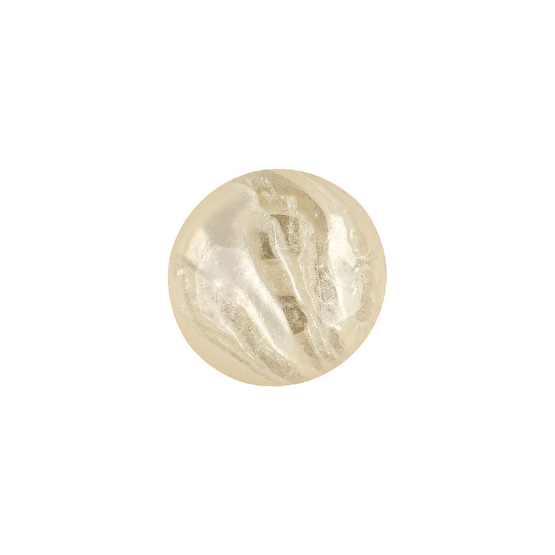 Plastic Shank Back Button - 24L/15mm - Ivory Shimmer Swirl Dome Shaped
