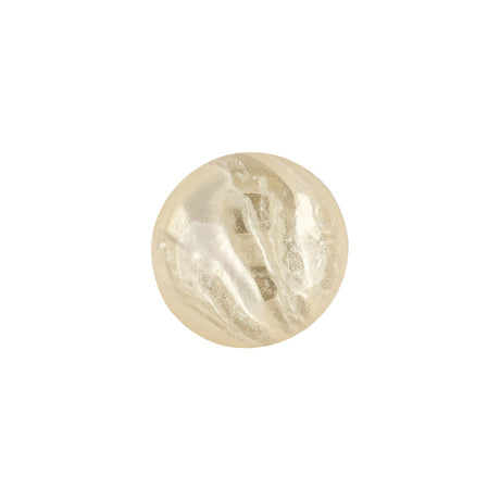 Plastic Shank Back Button - 24L/15mm - Ivory Shimmer Swirl Dome Shaped