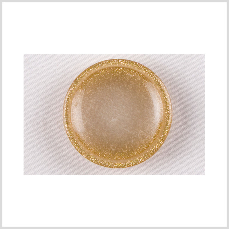 Plastic Shank Back Button - 32L/20mm - Ivory and Gold Glitter Dome