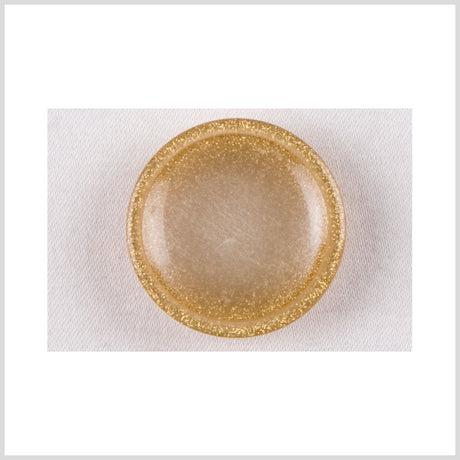 Plastic Shank Back Button - 32L/20mm - Ivory and Gold Glitter Dome