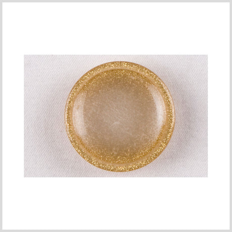 Plastic Shank Back Button - 36L/23mm - Ivory and Gold Glitter Dome