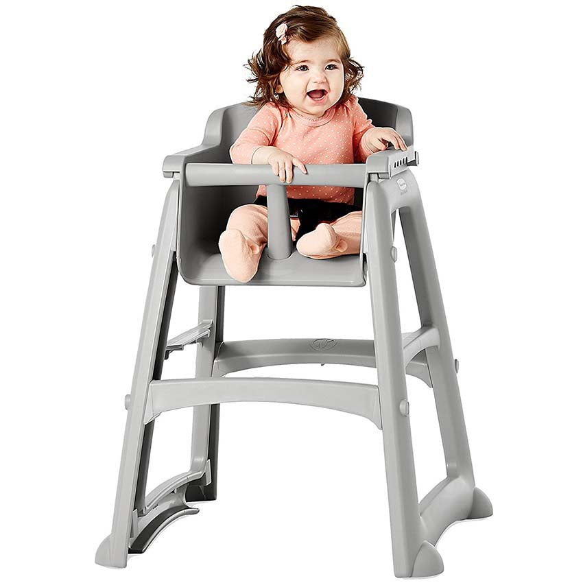Rubbermaid FG781408PLAT Sturdy Chair High Chair without Wheels, Platinum