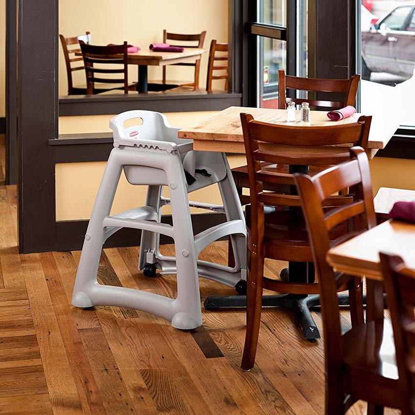 Rubbermaid FG781408PLAT Sturdy Chair High Chair without Wheels, Platinum