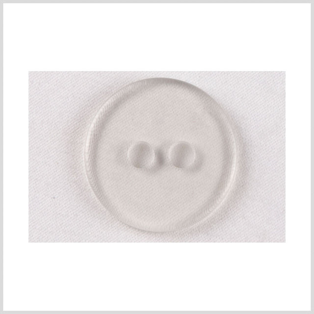 Plastic 2-Hole Button - 36L/23mm - Clear