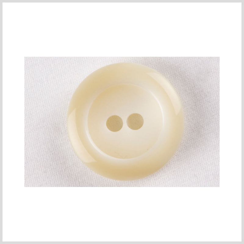 Plastic 2-Hole Button - 36L/23mm - Ivory and White Chunky Rolled Rim with Large Holes