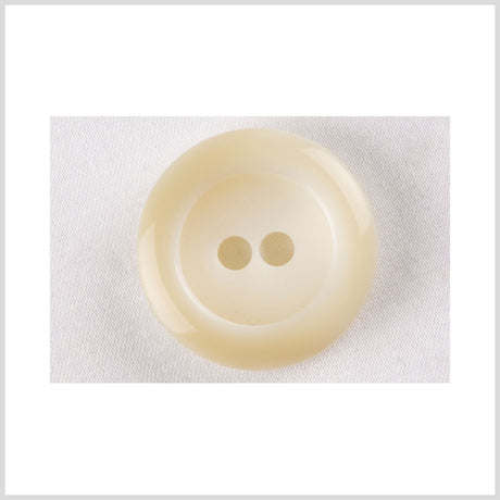 Plastic 2-Hole Button - 36L/23mm - Ivory and White Chunky Rolled Rim with Large Holes
