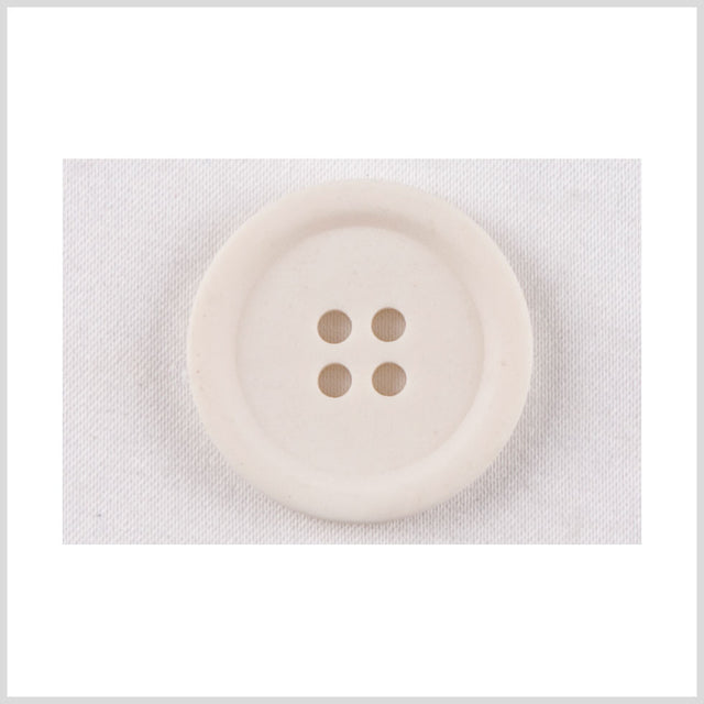 Plastic 4-Hole Button - 36L/23mm - White Rolled Rim